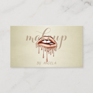 Modern Elegant Metallisk Läppstift med Droppande E Visitkort