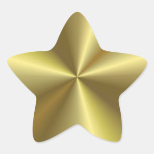 Modern Elegant Metallisk Utseende Guld Tom Mall Stjärnformat Klistermärke