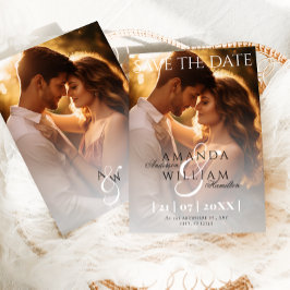 Modern Elegant Minimal Fotobryllop Spara Datumet