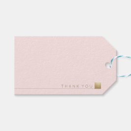 Modern Elegant Minimal Guld Pastel Rosa Tack Presentetikett