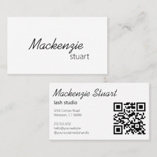 Modern Elegant Minimal Hår QR-kod Skript Visitkort