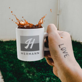 Modern Elegant, minimal initialstart och Namn Gråt Kaffemugg
