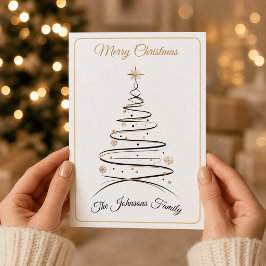 Modern Elegant Minimal Julgran Kort