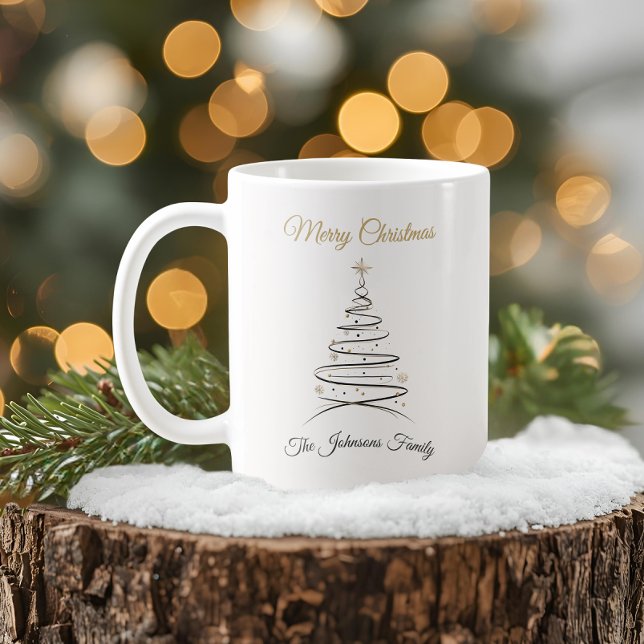 Modern Elegant Minimal Julgransmugg Kaffemugg (Skapare uppladdad)