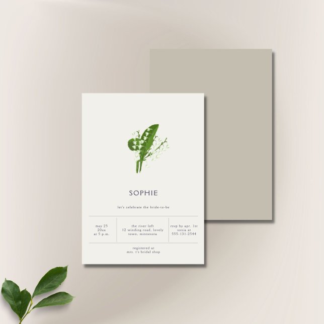 Modern Elegant minimal Lily Valley-Möhippa Inbjudningar (Skapare uppladdad)
