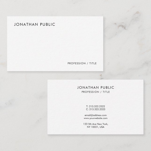 Modern Elegant Minimal Mall Template Professionell Visitkort (Fram/baksida)