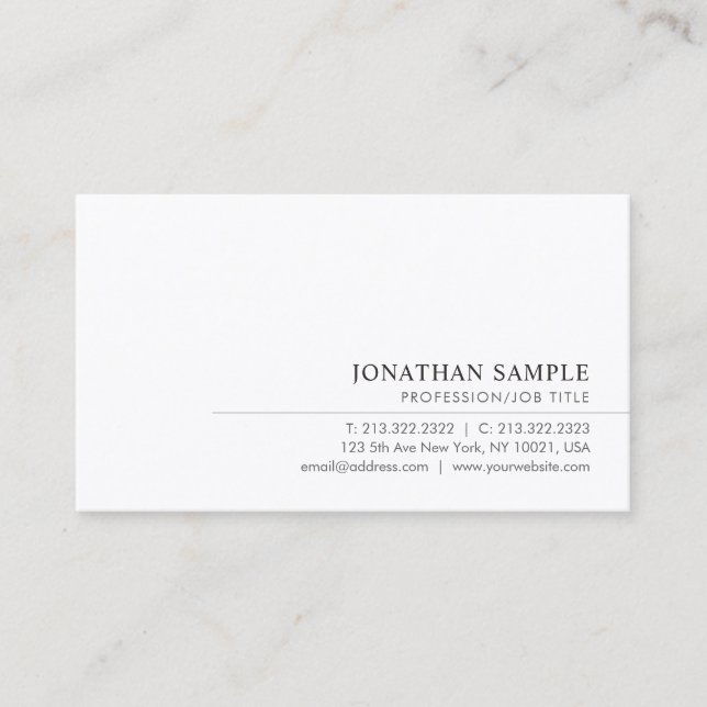 Modern Elegant Minimal Mall Template Signatur UV G Visitkort (Framsida)