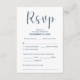 Modern Elegant minimal, OSA, marinblå, svara Tilläggskort