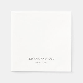 Modern Elegant Minimal Par Namn Bröllop Pappersservett
