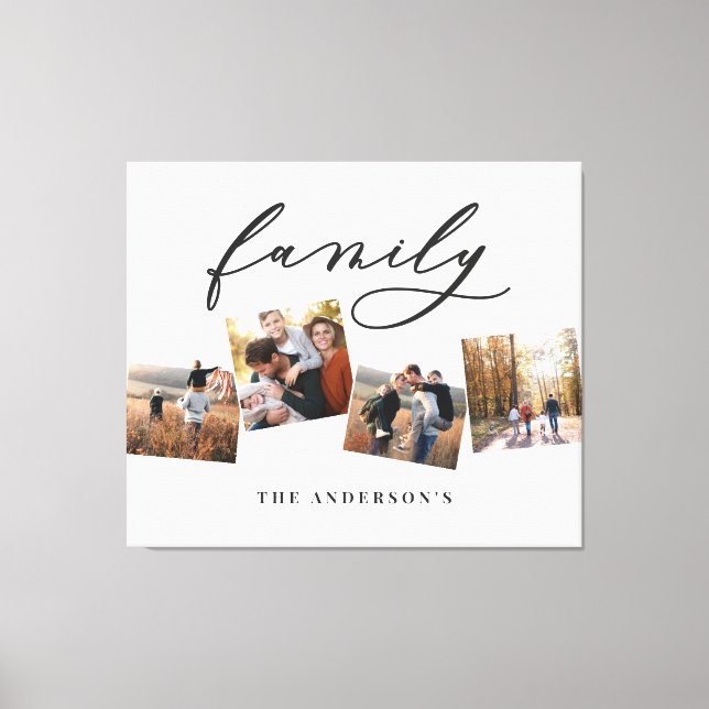 Modern elegant - minimal personlig för fotokollage canvastryck (Framsida)