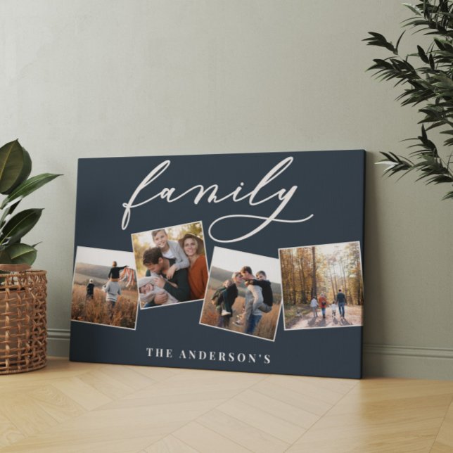 Modern elegant - minimal personlig för fotokollage canvastryck (Skapare uppladdad)