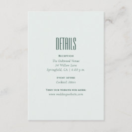 Modern Elegant Minimal QR Code Wedding Details Enc Tilläggskort