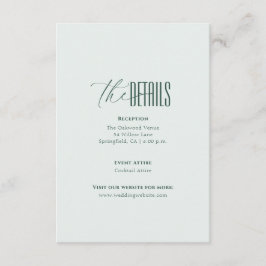 Modern Elegant Minimal QR-kod Bröllopsdetaljer Ink Tilläggskort