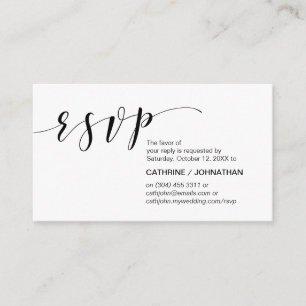 Modern Elegant, minimal, svart skript, OSA Tilläggskort