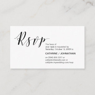 Modern Elegant, minimal, svart skript, OSA Tilläggskort
