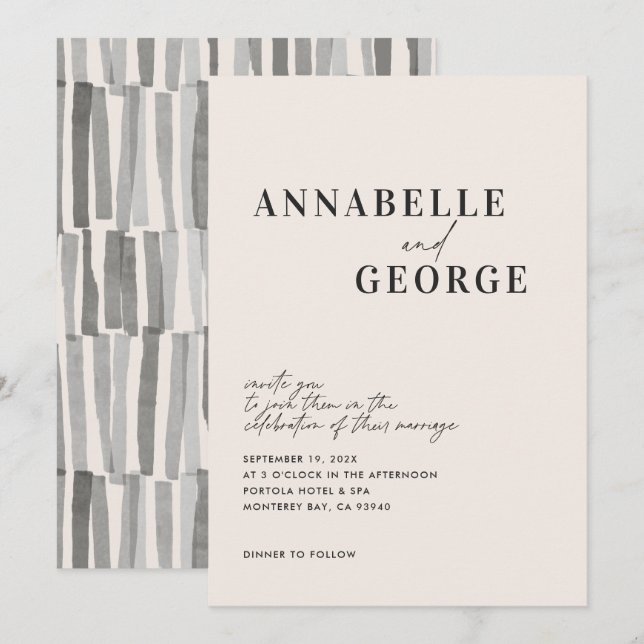 Modern elegant - minimal typografi, svart och vitt (Fram/baksida)