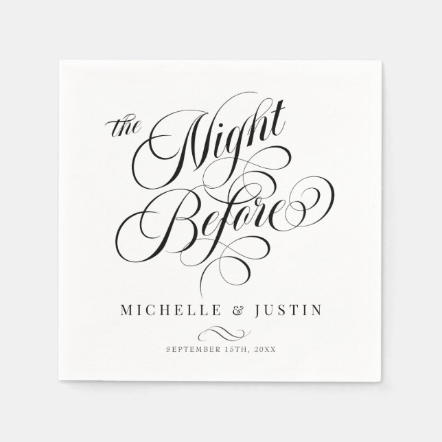  Modern Elegant Minimalist Övningsmiddag  Pappersservett (Framsidan)