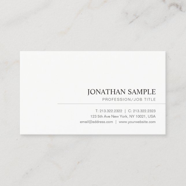 Modern elegant Minimalist professionellslätt Visitkort (Framsida)