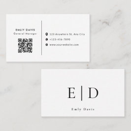 Modern Elegant Minimalist QR Code Business Card Visitkort