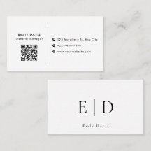 Modern Elegant Minimalist QR-kod Affärs Kort