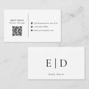 Modern Elegant Minimalist QR-kod Affärs Kort