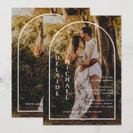 Modern Elegant - minimalistisk bild 2-foto Bröllop Inbjudningar