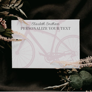 Modern Elegant Minimalistisk Cykel Rosa Personlig Brevpapper