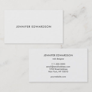 Modern elegant minimalistisk enfärgad vit professi visitkort