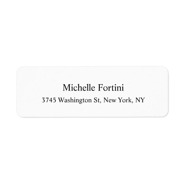 Modern Elegant - minimalistisk Exklusiv - vit Returadress Etikett (Framsidan)