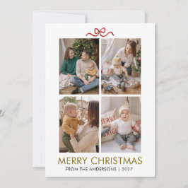 Modern Elegant Minimalistisk God Jul 4 Foto Julkort