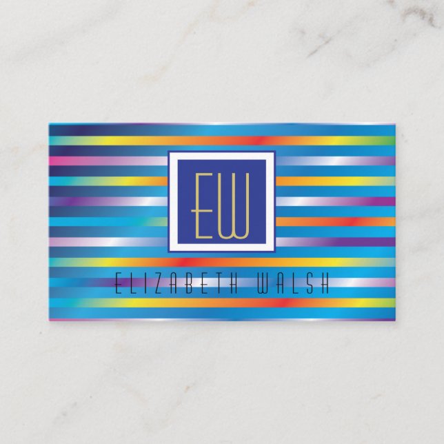 Modern Elegant Minimalistisk Gradient Linjer 3,5 x Visitkort (Framsida)