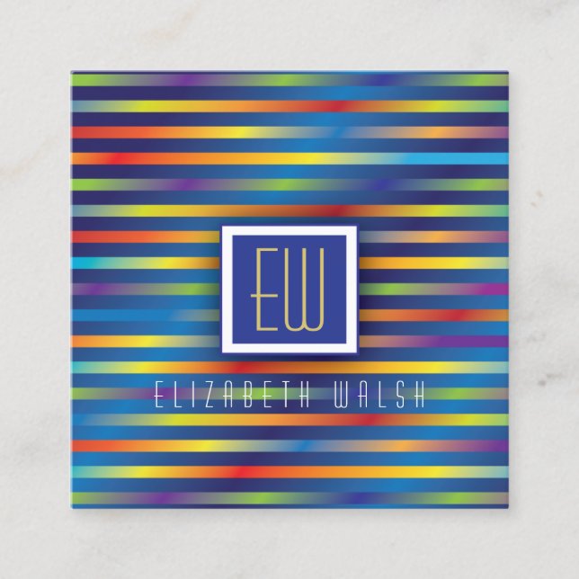 Modern Elegant Minimalistisk Gradient Linjer Desig Fyrkantigt Visitkort (Framsida)