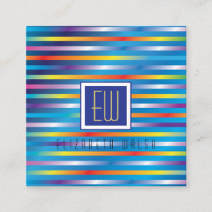 Modern Elegant Minimalistisk Gradient Linjer Desig Fyrkantigt Visitkort
