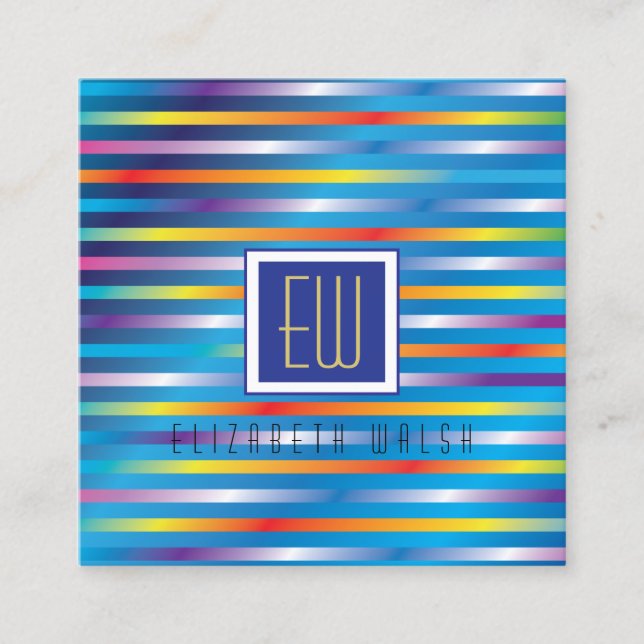 Modern Elegant Minimalistisk Gradient Linjer Desig Fyrkantigt Visitkort (Framsida)