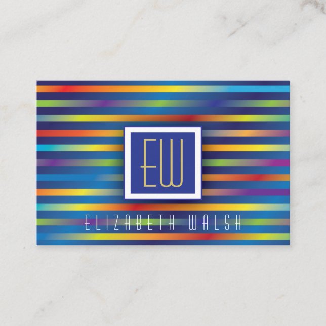 Modern Elegant Minimalistisk Gradient Linjer Euro  Visitkort (Framsida)