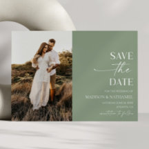 Modern Elegant - minimalistisk Grönt Bröllop