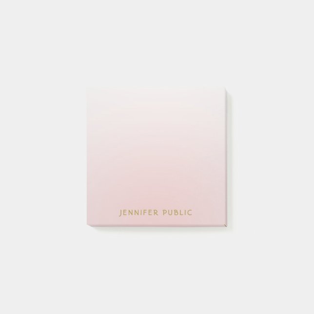 Modern Elegant - minimalistisk mall för Guld Namn Post-it Block (Framsida)