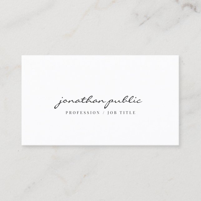 Modern Elegant Minimalistisk Mall Skript Profil Visitkort (Framsida)