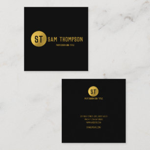 Modern Elegant Minimalistisk Professionell Svart G Fyrkantigt Visitkort