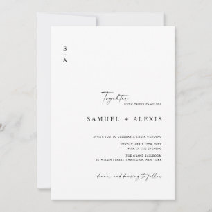 Modern Elegant - minimalistisk QR-kodfoto Bröllop Inbjudningar
