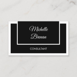 Modern Elegant Minimalistisk Svart & Vitt Visitkort