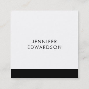 Modern elegant minimalistisk svartvit professionel fyrkantigt visitkort