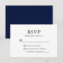 Modern Elegant - minimalistiskt Bröllop Blue