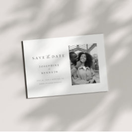 Modern Elegant - minimalistiskt foto Bröllop Spara Datumet