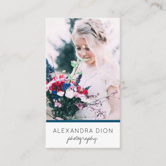 Modern elegant - minimalt och enkelt foto visitkort (Framsida)