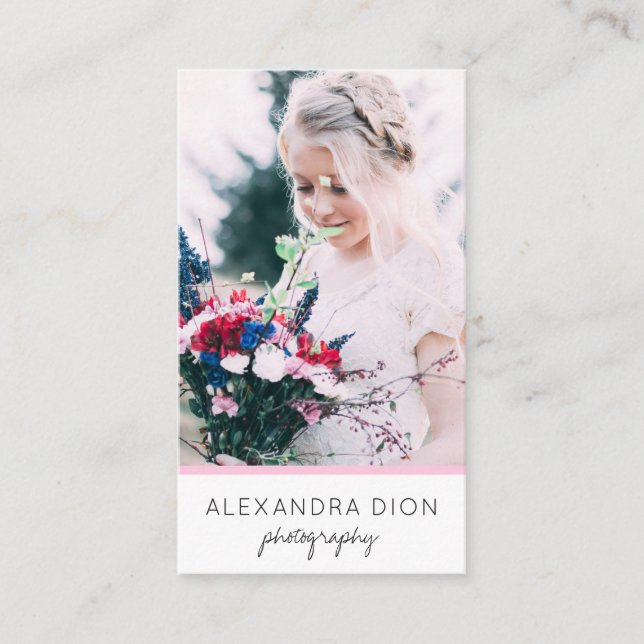 Modern elegant - minimalt och enkelt foto visitkort (Framsida)