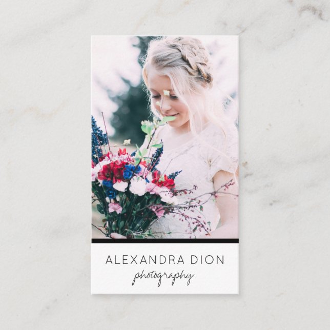 Modern elegant - minimalt och enkelt foto visitkort (Framsida)