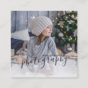 Modern elegant - minimalt och enkelt fotografi fyrkantigt visitkort