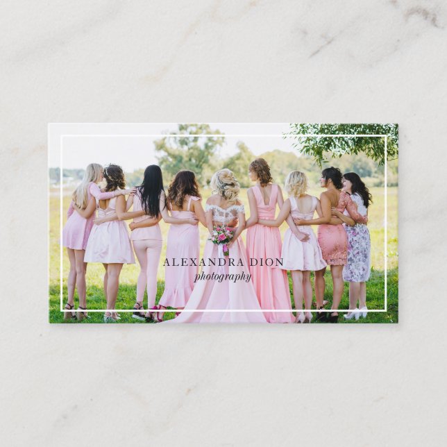 Modern elegant - minimalt och enkelt fotografi visitkort (Framsida)