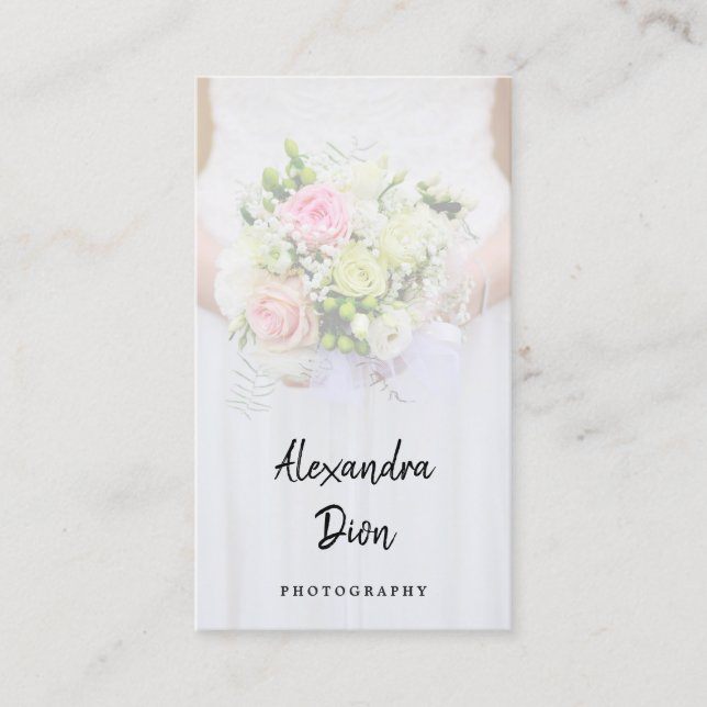 Modern elegant - minimalt övertäckningsfotografi visitkort (Framsida)